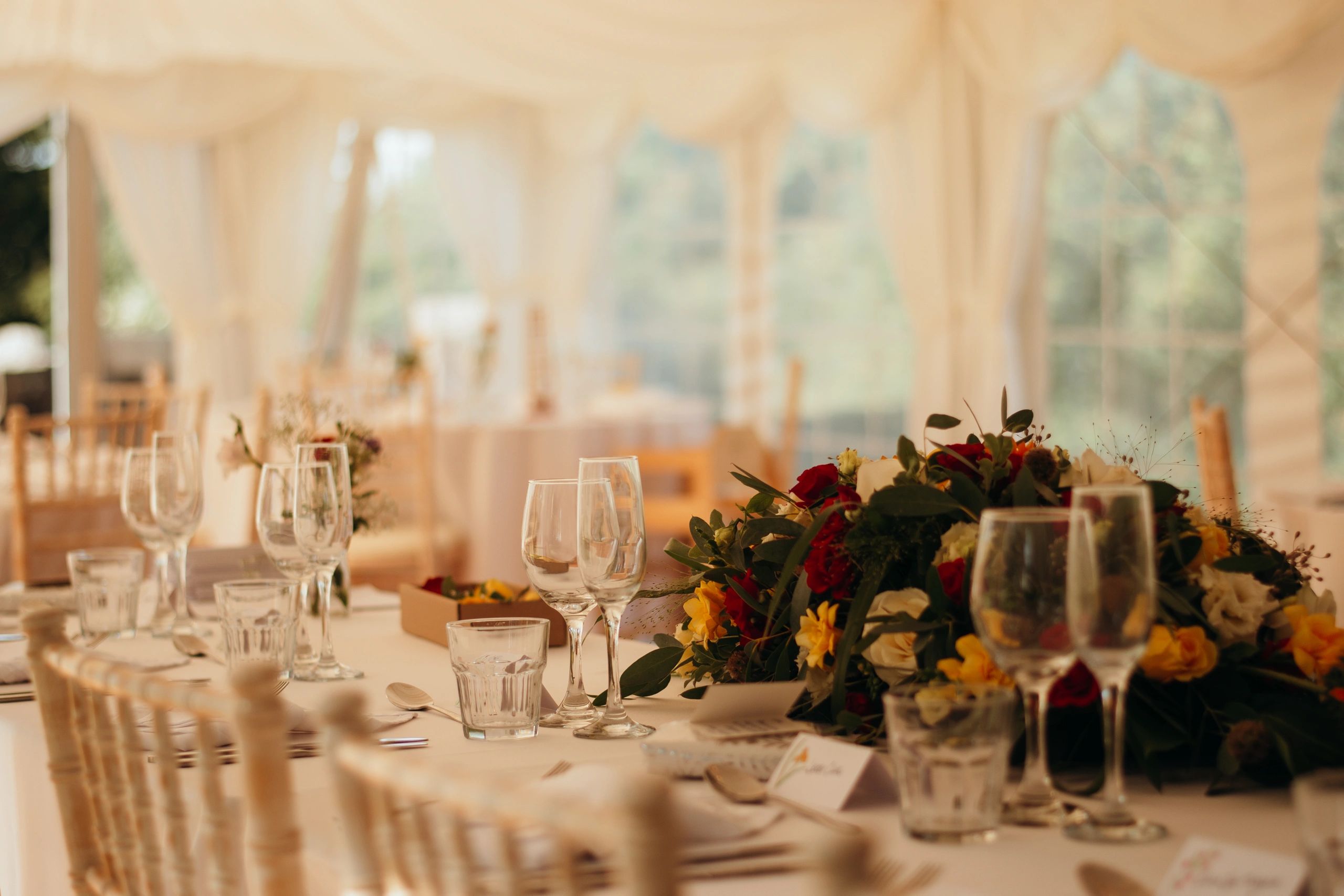 Elegant wedding reception table for testimonial section